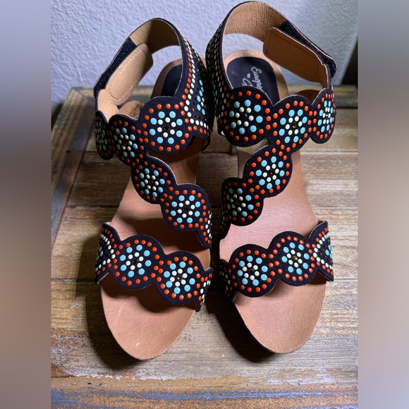 PENELOPE CHILVERS European Heels. Womens Multicolored High Heeled Strap Sandals - Picture 1 of 12